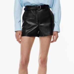 Aritzia Babaton agency mini vegan leather short